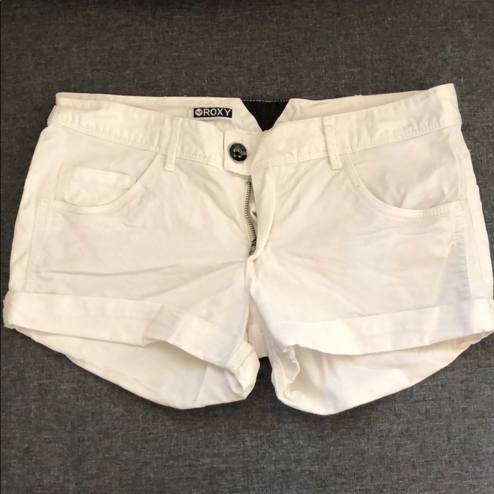 White Roxy shorts